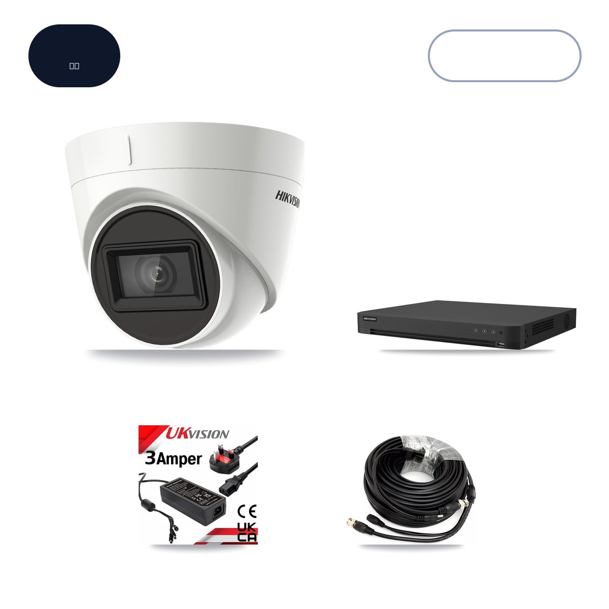 Hikvision iDS-7216HUHI-M2/XT 16-Channel DVR CCTV Kit — 4× DS-2CE78U1T-IT3F 4K Cameras + 6TB HDD - Image 1