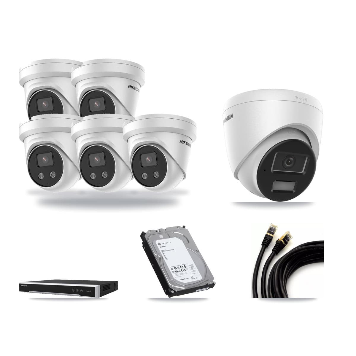 Hikvision 16-Channel 4MP – 5MP CCTV Kit — 1 4MP + 5 5MP Turret Cameras + 6TB Recording - Image 1