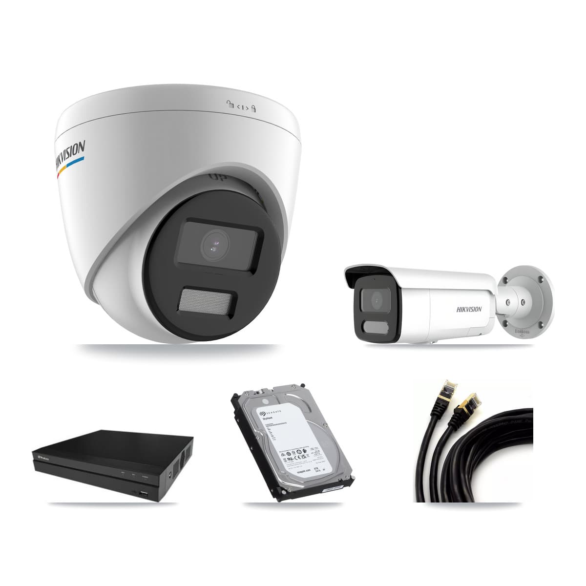 Hikvision & Prolux 16-Channel 2MP – 4MP CCTV Kit — 7 2MP Turret + 1 4MP Bullet Cameras + 6TB Recording