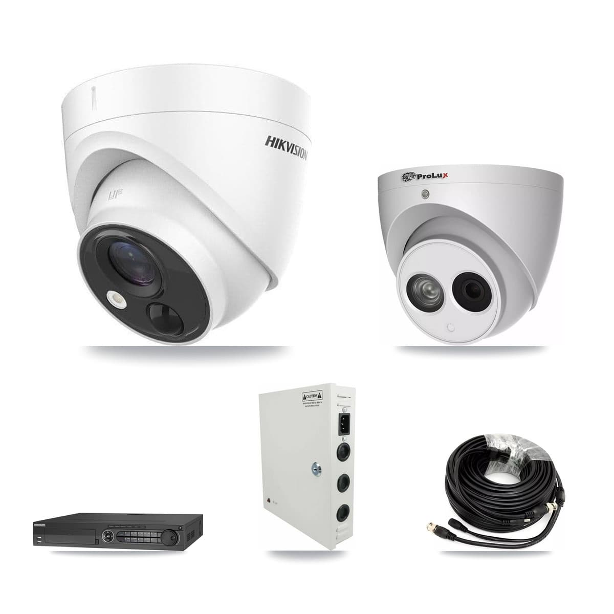 Hikvision & Prolux 32-Channel 4MP – 5MP CCTV Kit — 23 DS-2CE71H0T 5MP + 1 PXC-612C4W-A 4MP Turret Cameras + 4× 8TB Recording