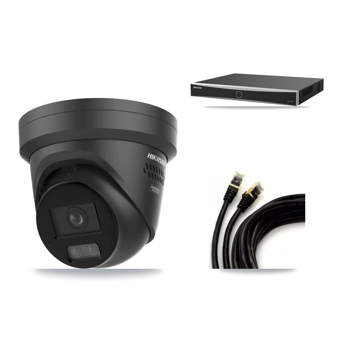 Hikvision 16-Channel 4K CCTV Kit — 1 Black Turret Camera + 3TB Recording (DS-7616NXI Recorder)