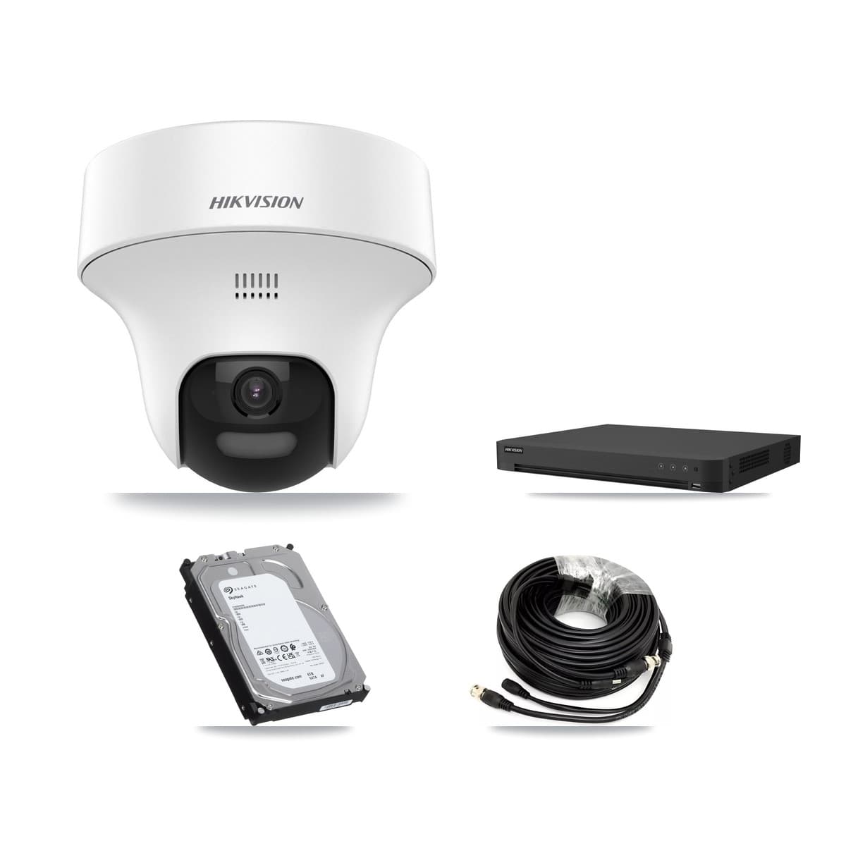 Hikvision 16-Channel 5MP CCTV Kit — 8 DS-2CE70K0T Turret Cameras + 6TB Recording (IDS-7216HUHI Recorder)