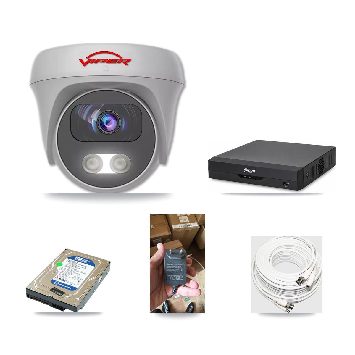 Viper & Dahua 4-Channel 5MP CCTV Kit — 1 Camera + 500GB Recording - Image 1