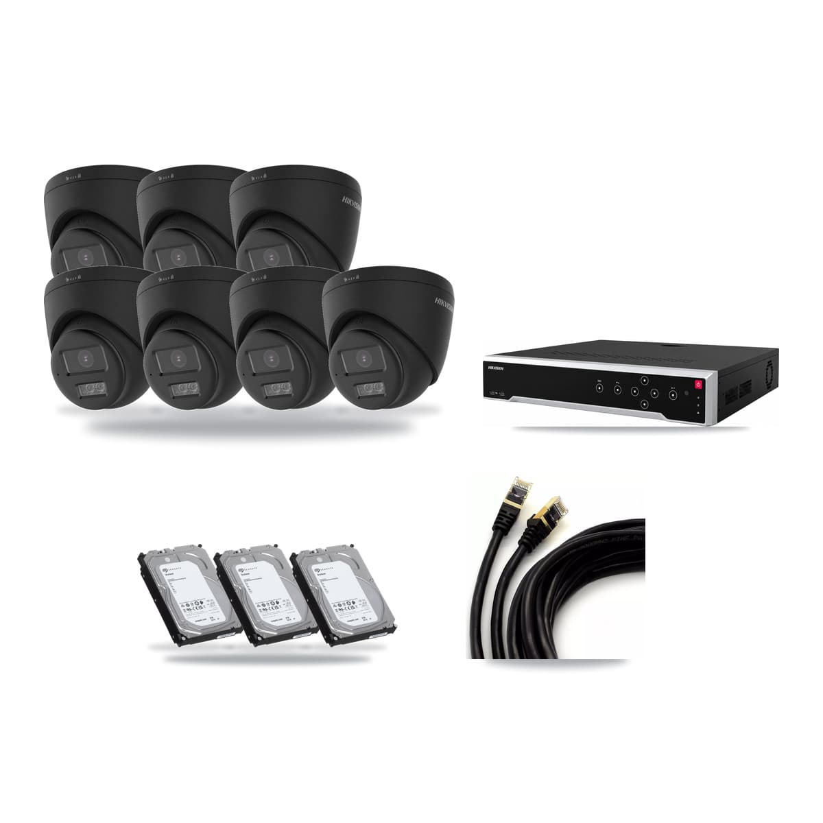 Hikvision 32-Channel 5MP – 4K CCTV Kit — 7 4K Turret + 1 5MP Dome Cameras + 3× 6TB Recording - Image 1