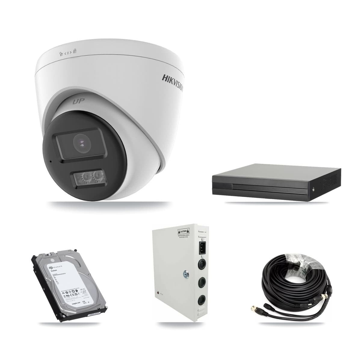 Hikvision 16-Channel 5MP CCTV Kit — 16 DS-2CE78K0T-LTS Turret Cameras + 6TB Recording (XVR-3116HS-5MP-LITE Recorder)