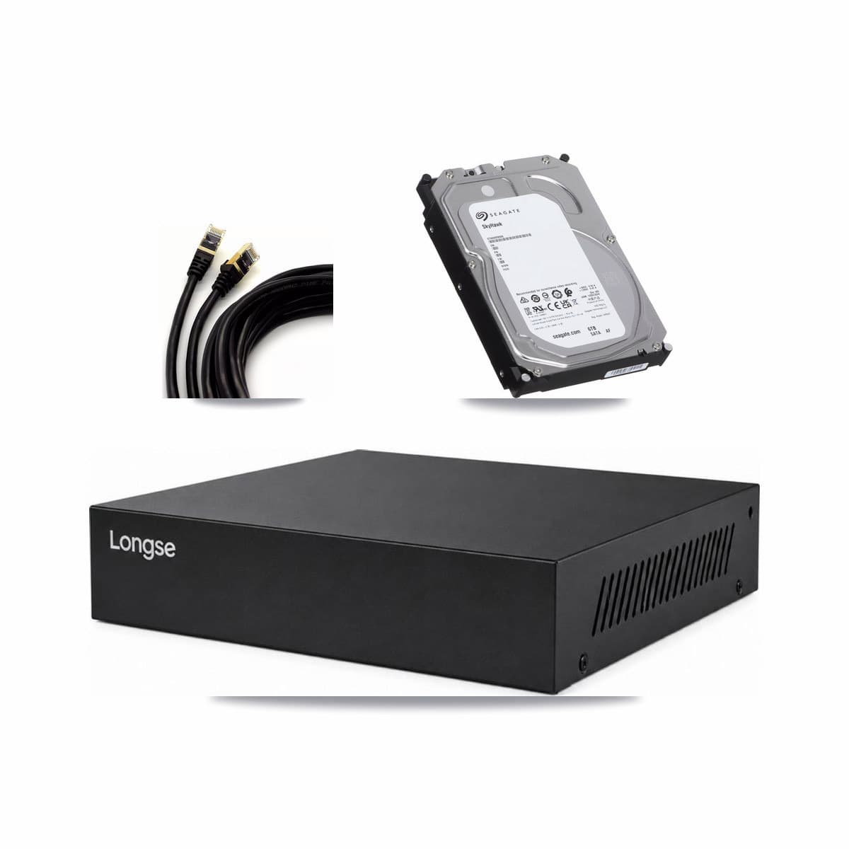 Longse 8-channel CCTV kit: 3 cameras (3× 5MP Dome), 6TB hard drive