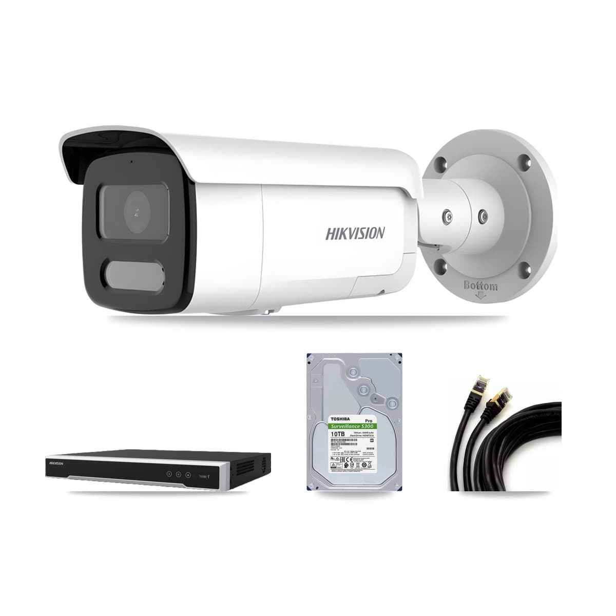 Hikvision 8-Channel 4MP CCTV Kit — 8 Bullet Cameras + 10TB Recording (DS-7608NI-M2 Recorder)
