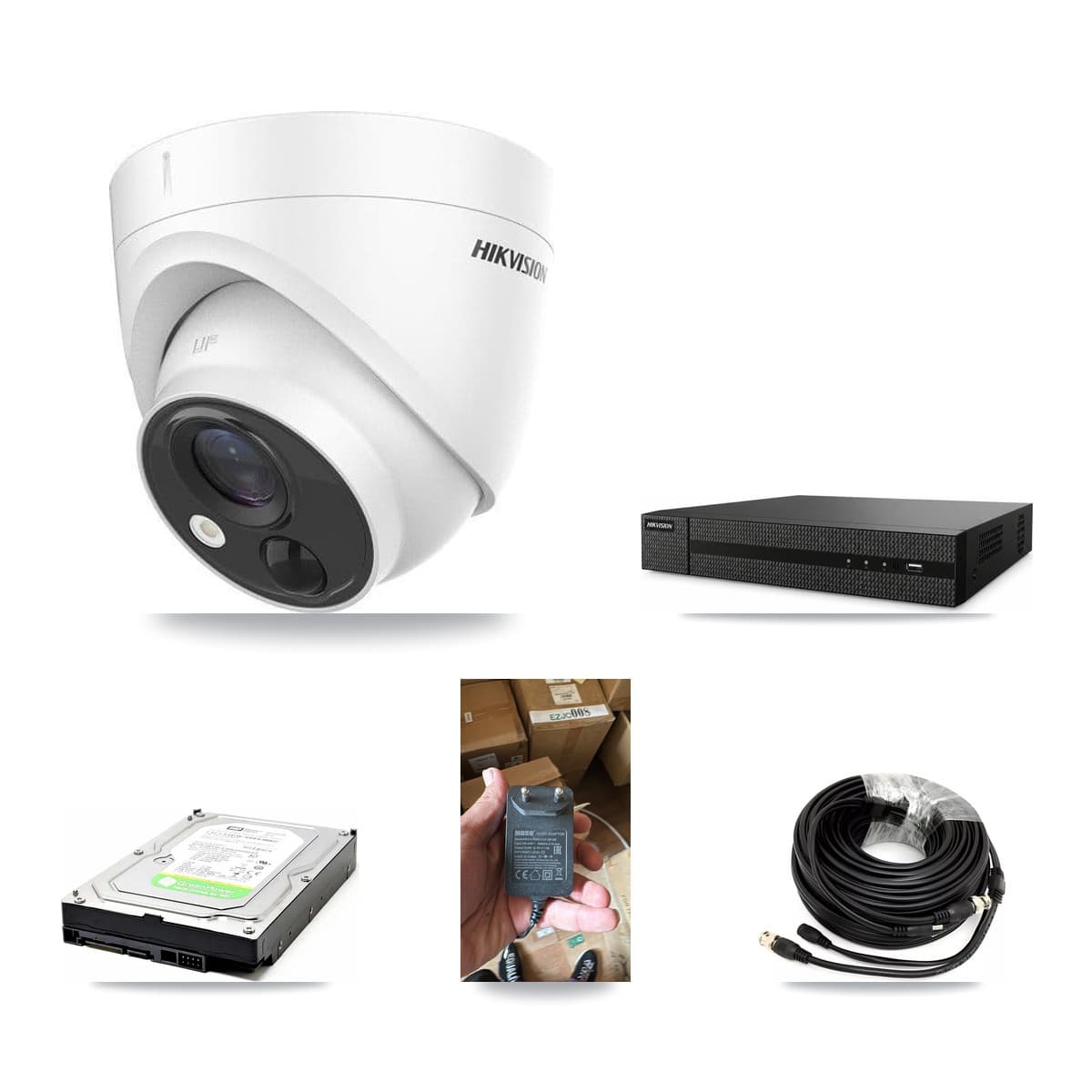 Hikvision 8-Channel 5MP CCTV Kit — 1 DS-2CE71H0T Turret Camera + 1TB Recording (DVR-8CH Recorder)