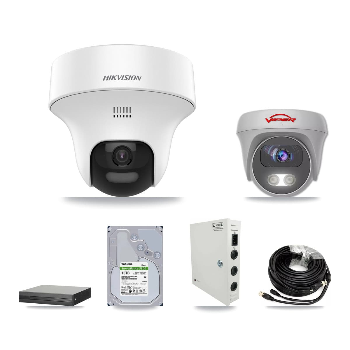 Hikvision & Viper 16-Channel 5MP CCTV Kit — 15 DS-2CE70K0T Turret + 1 VIPER-5MP-3K Cameras + 10TB Recording
