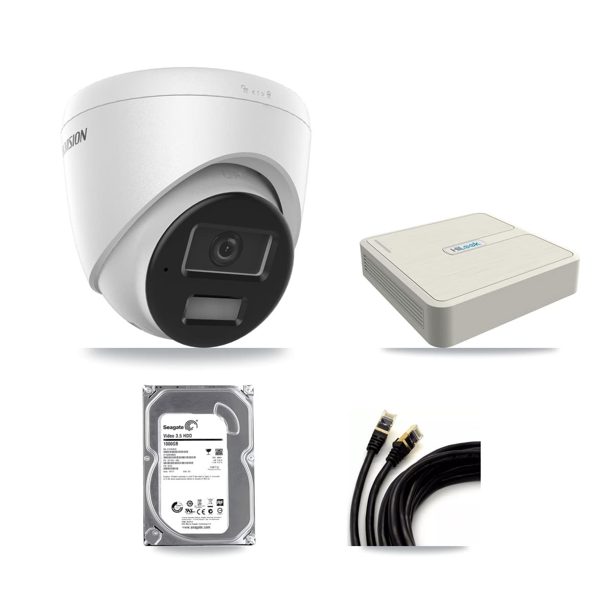 Hikvision & HiLook 8-Channel 4MP CCTV Kit — 1 DS-2CD1343G2 Turret Camera + 1TB Recording (NVR-108H-D Recorder) - Image 1