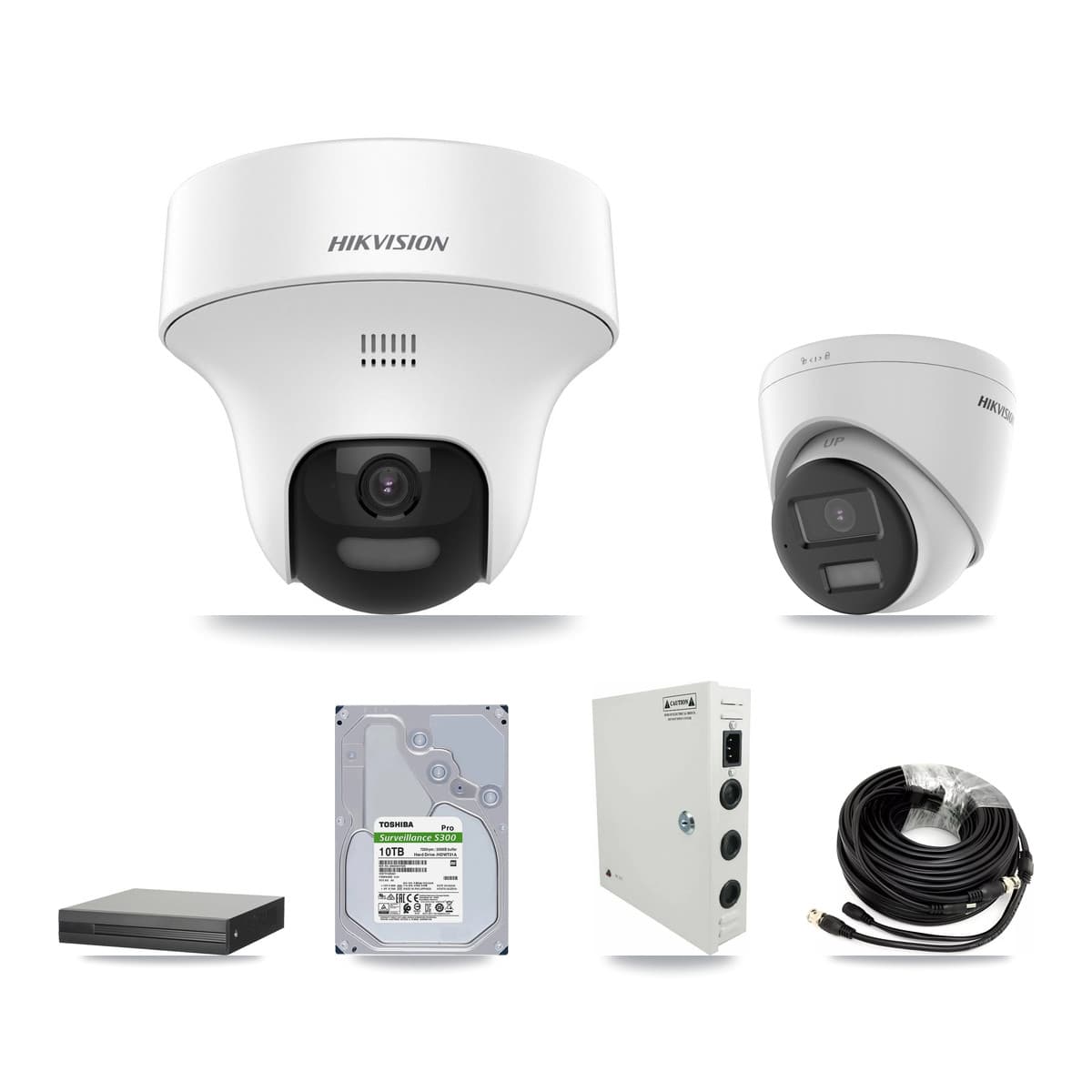 Hikvision 16-Channel 5MP CCTV Kit — 7 DS-2CE70K0T-PTLTS + 7 DS-2CE78K0T-LPTS Turret Cameras + 10TB Recording (XVR-3116HS-5MP-LITE Recorder) - Image 1