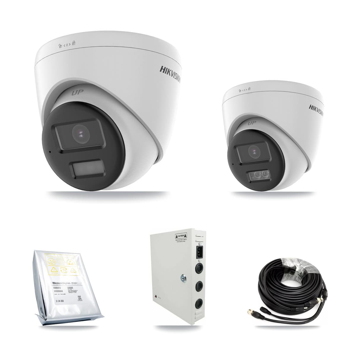 Hikvision 32-Channel 5MP CCTV Kit — 16 DS-2CE78K0T + 8 DS-2CE78K0T Turret Cameras + 4× 8TB Recording