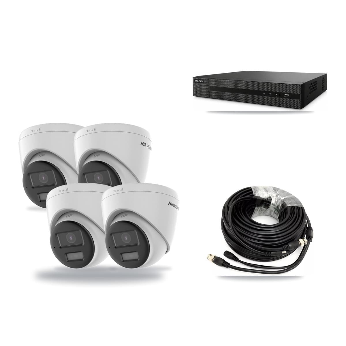 Hikvision 8-Channel 4K CCTV Kit — 4 DS-2CE78U0T Turret Cameras + 3TB Recording (DVR-8CH Recorder) - Image 1