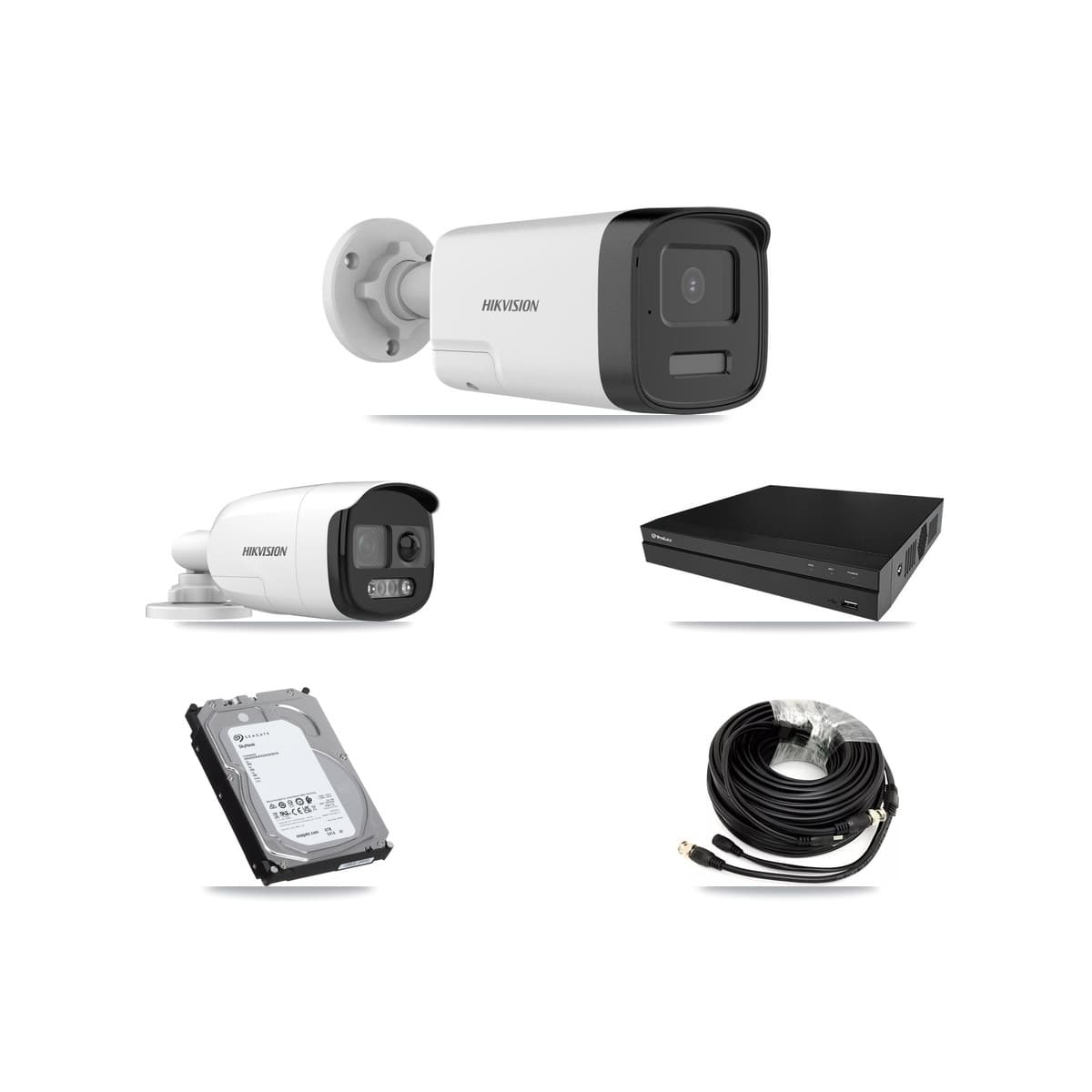 Hikvision & Prolux 8-Channel 5MP CCTV Kit — 2 DS-2CE12KF3T + 4 DS-2CE17K0T Bullet Cameras + 6TB Recording