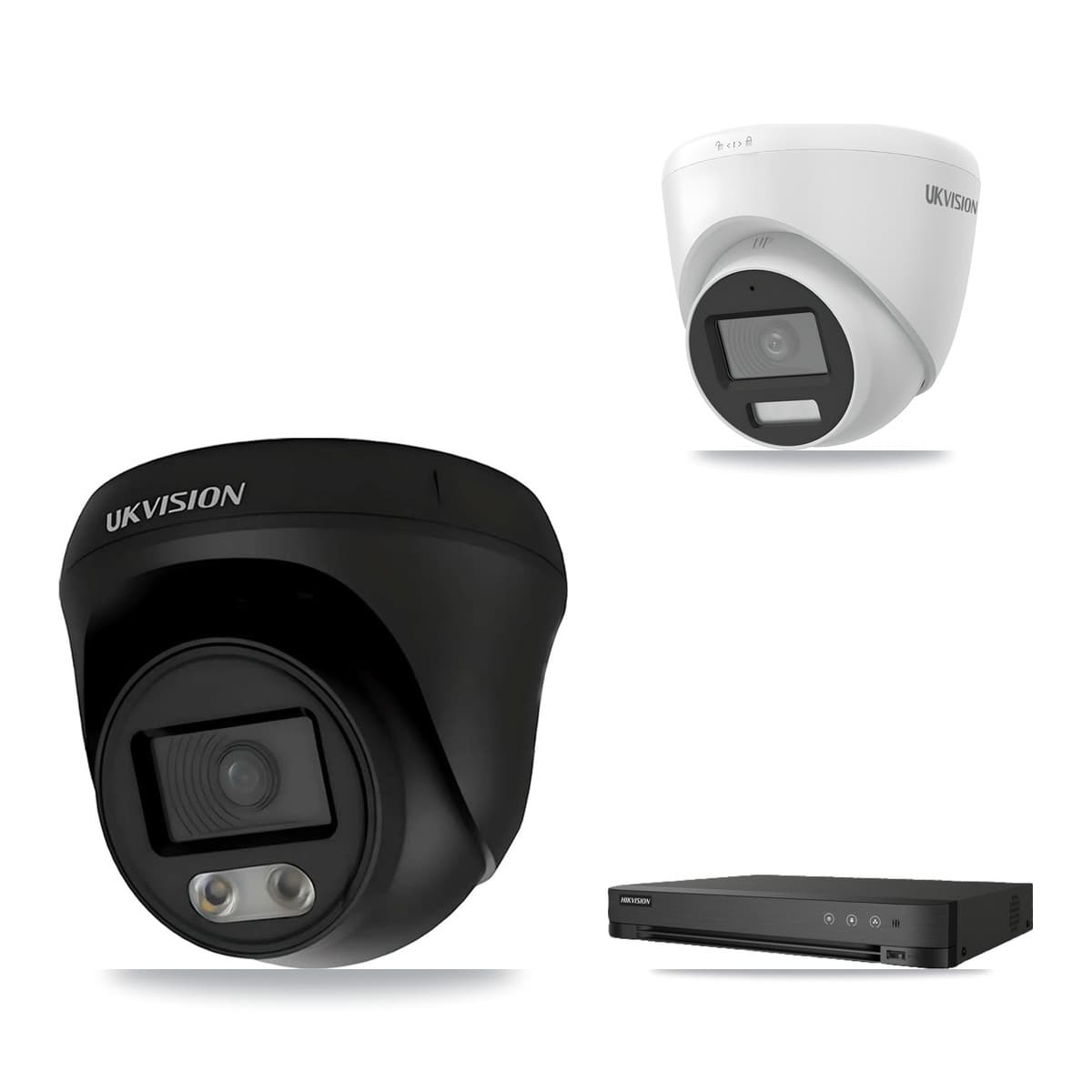 Hikvision 8-Channel 4K CCTV Kit — 2 UKVISION Cameras + 8TB Recording (IDS-7208HUHI Recorder)