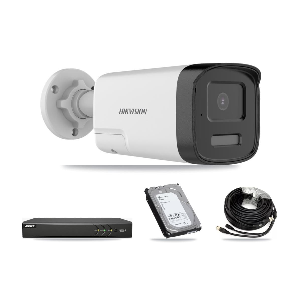 Hikvision & ANNKE 4-Channel 5MP CCTV Kit — 4 DS-2CE17K0T Bullet Cameras + 6TB Recording