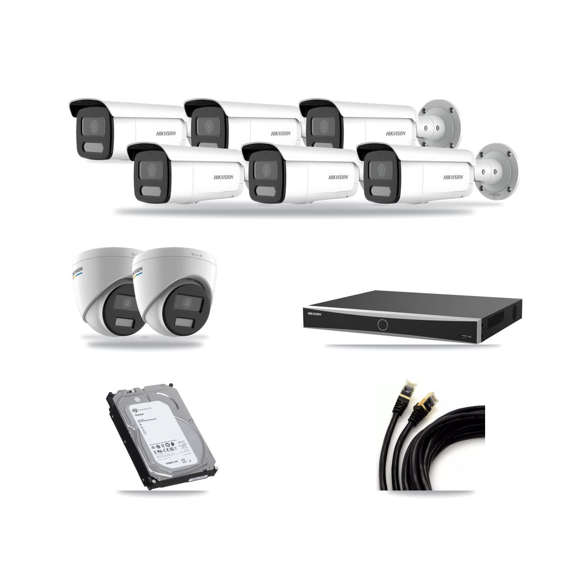 Hikvision 16-Channel 2MP – 4MP CCTV Kit — 2 2MP Turret + 6 4MP Bullet Cameras + 6TB Recording (DS-7616NXI Recorder) - Image 1
