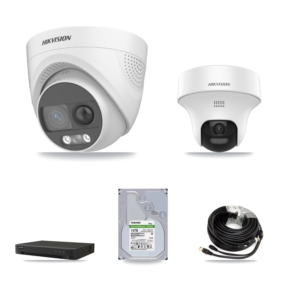 Hikvision 16-Channel 5MP CCTV Kit — 1 DS-2CE70K0T + 7 DS-2CE72KF3T Turret Cameras + 10TB Recording - Image 1