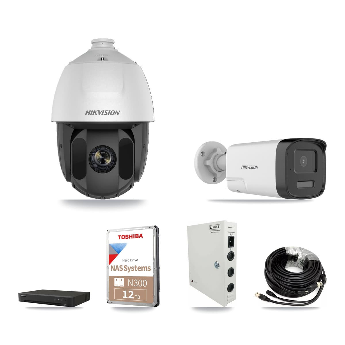 Hikvision 16-Channel 2MP – 5MP CCTV Kit — 15 DS-2AE5225TI 2MP PTZ + 1 DS-2CE17K0T 5MP Bullet Cameras + 12TB Recording - Image 1