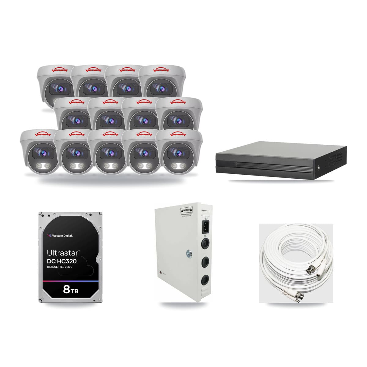 16-Channel 5MP CCTV Kit — 13 Viper Cameras + 8TB Recording - Image 1