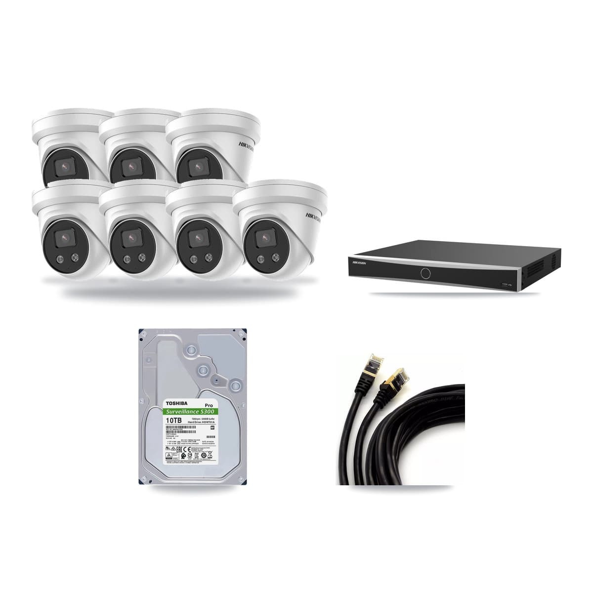 Hikvision 16-Channel 5MP CCTV Kit — 7 Turret Cameras + 10TB Recording (DS-7616NXI Recorder) - Image 1