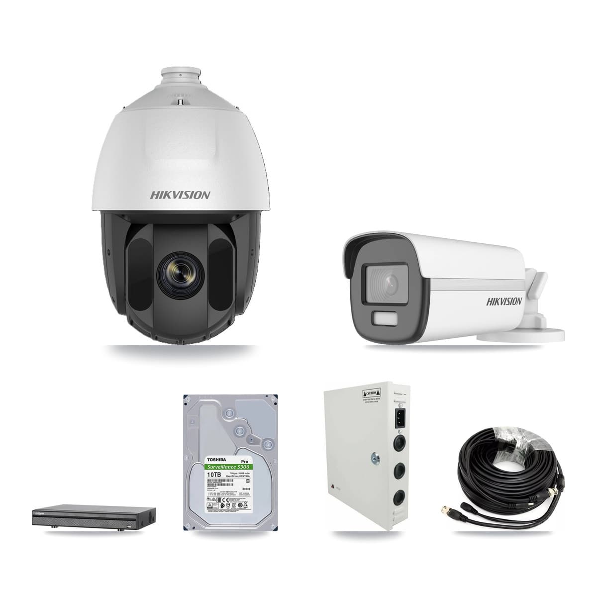 Hikvision & Dahua 8-Channel 2MP – 4K CCTV Kit — 6 2MP PTZ + 2 4K Bullet Cameras + 10TB Recording (DH-XVR5108H Recorder) - Image 1
