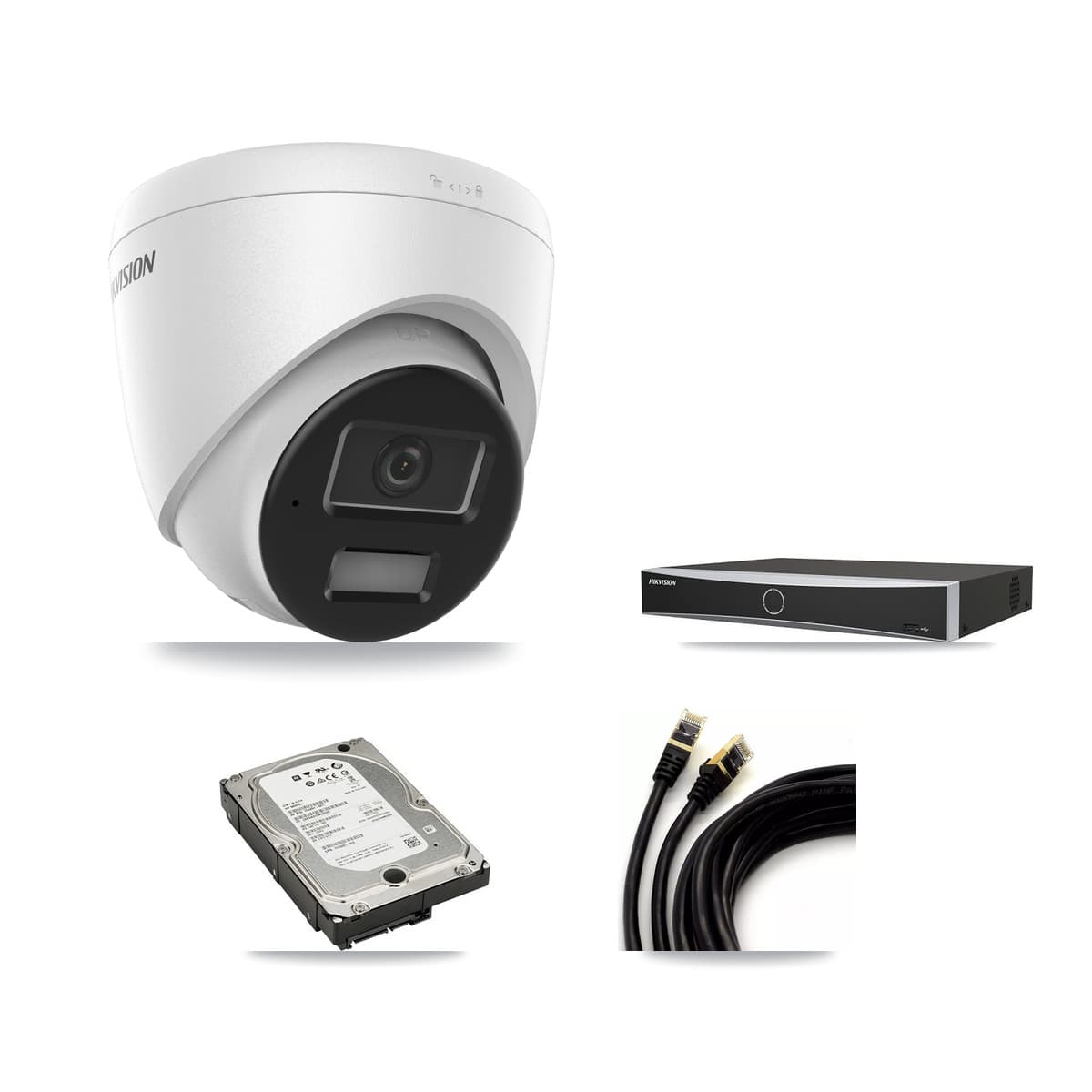 Hikvision 4-Channel 4MP CCTV Kit — 4 DS-2CD1343G2 Turret Cameras + 5TB Recording
