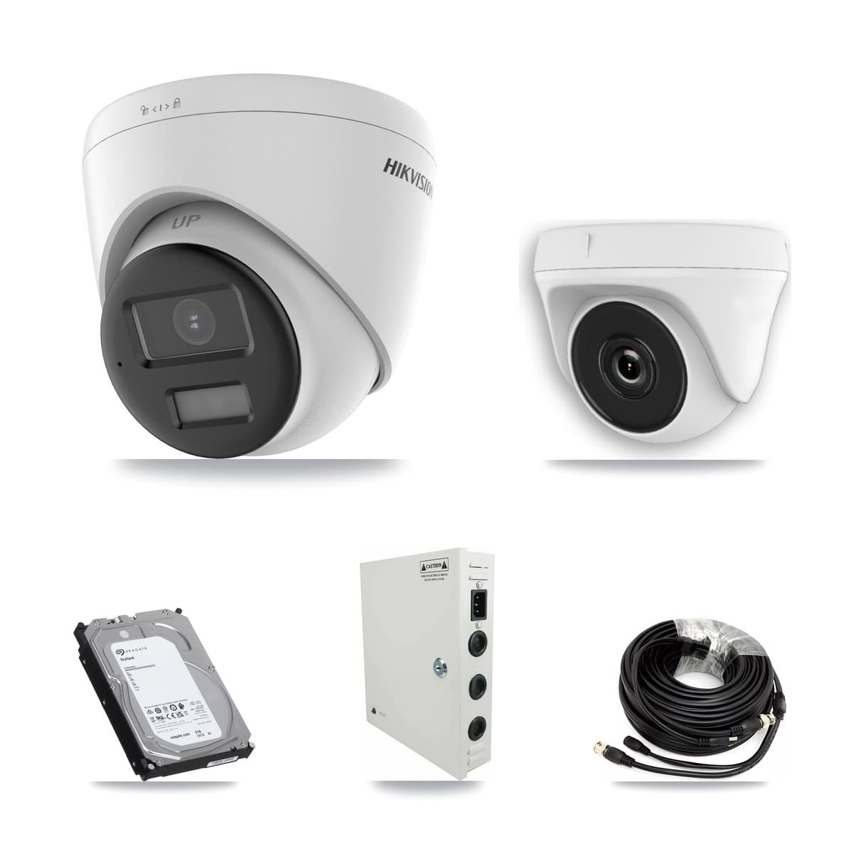 Hikvision 32-Channel 2MP – 5MP CCTV Kit — 11 DS-2CE78K0T 5MP Turret + 5 White HDT-2MP-N20W 2MP Dome Cameras + 3× 6TB Recording