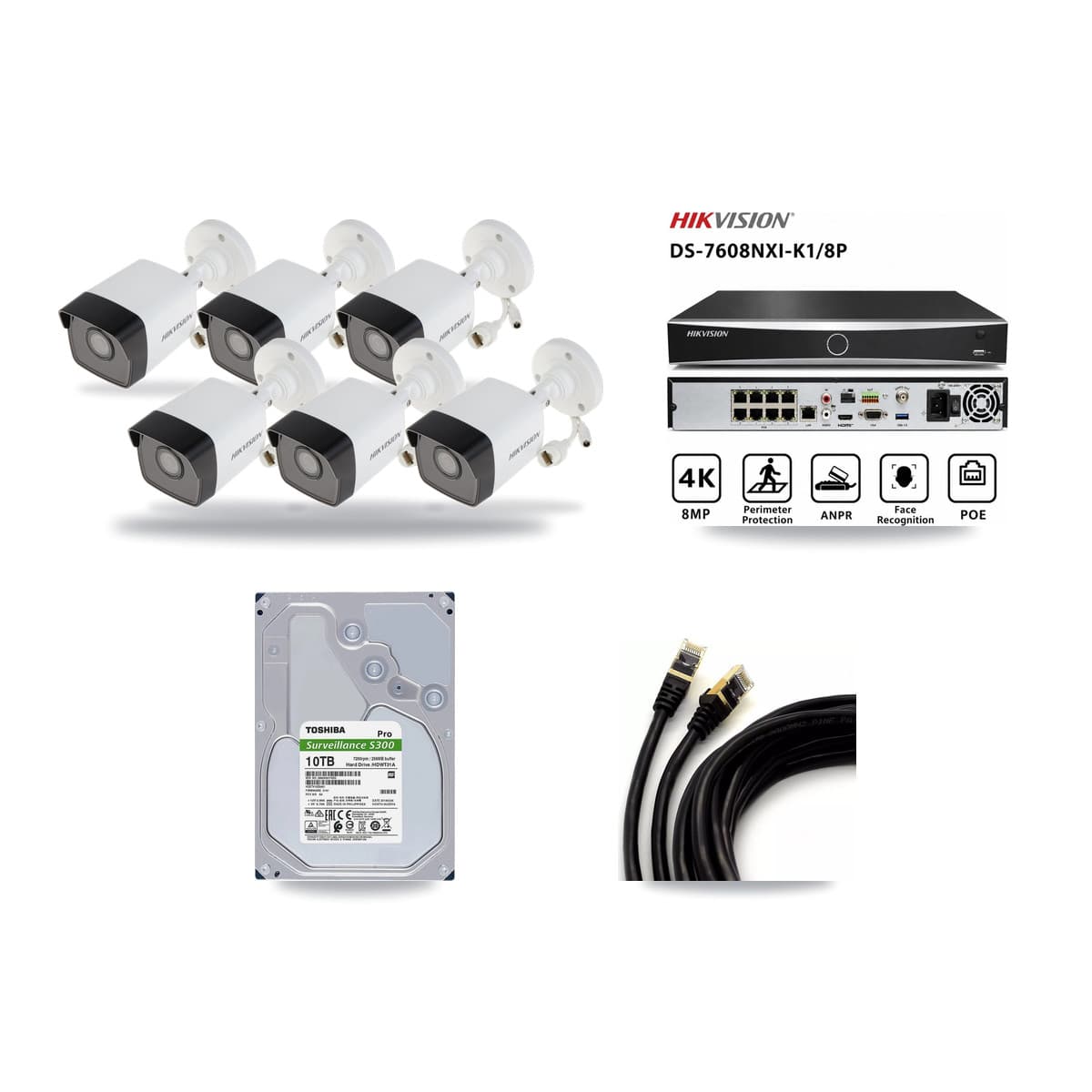 Hikvision 8-Channel 5MP CCTV Kit — 6 Bullet Cameras + 10TB Recording - Image 1