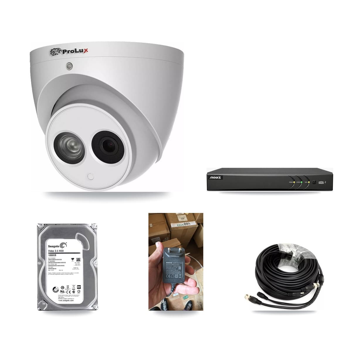 Prolux & ANNKE 4-Channel 4MP CCTV Kit — 1 Turret Camera + 1TB Recording - Image 1