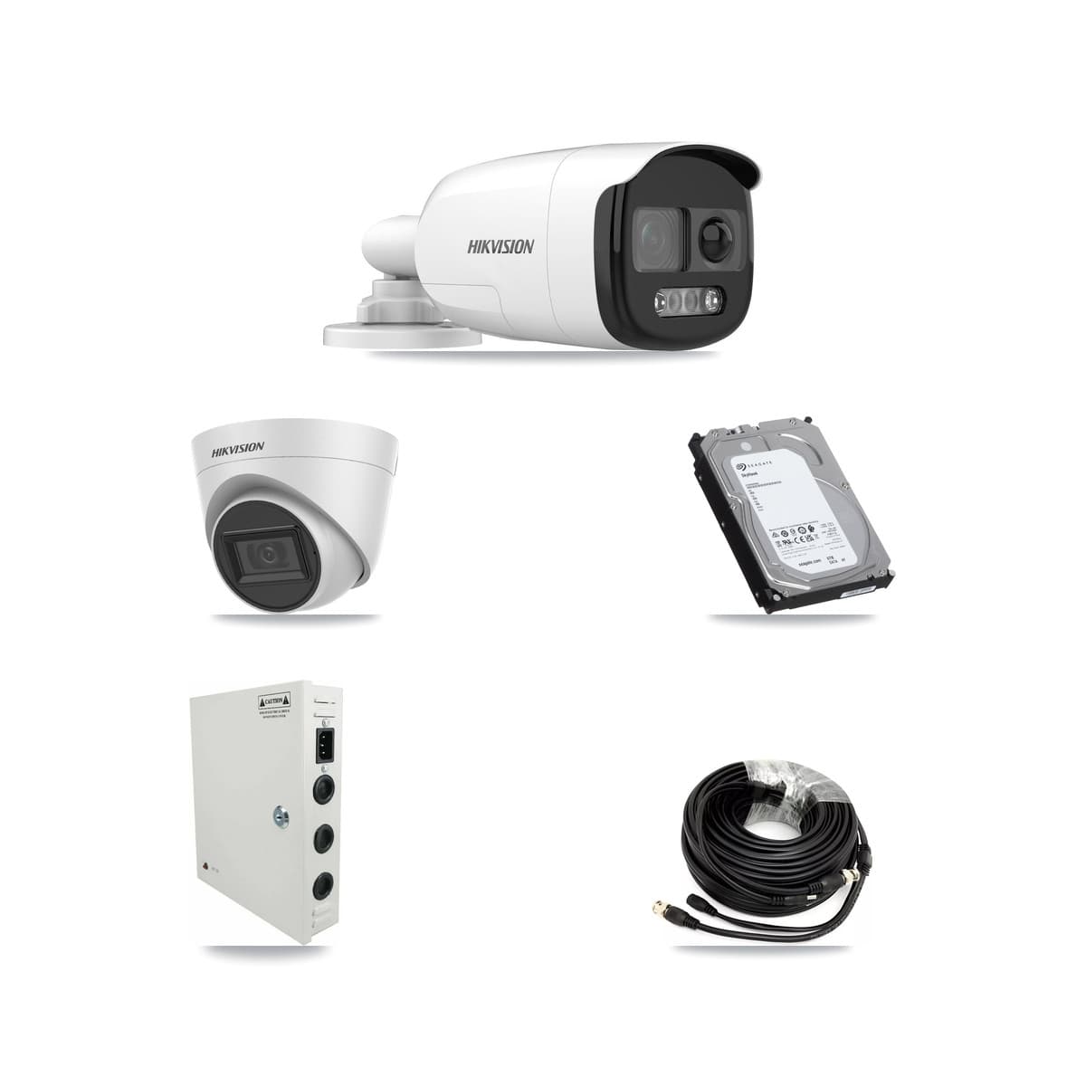 Hikvision 32-Channel 5MP CCTV Kit — 11 Bullet + 5 White Turret Cameras + 3× 6TB Recording