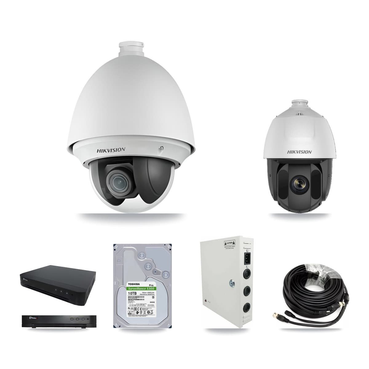 Hikvision & Prolux 16-Channel 2MP CCTV Kit — 15 DS-2AE4225T + 1 DS-2AE5225TI PTZ Cameras + 10TB Recording