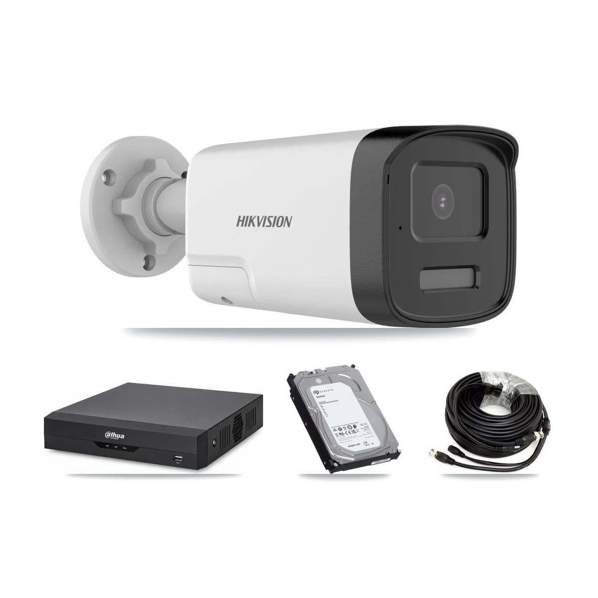 Hikvision & Dahua 4-Channel 5MP CCTV Kit — 4 DS-2CE17K0T Bullet Cameras + 6TB Recording