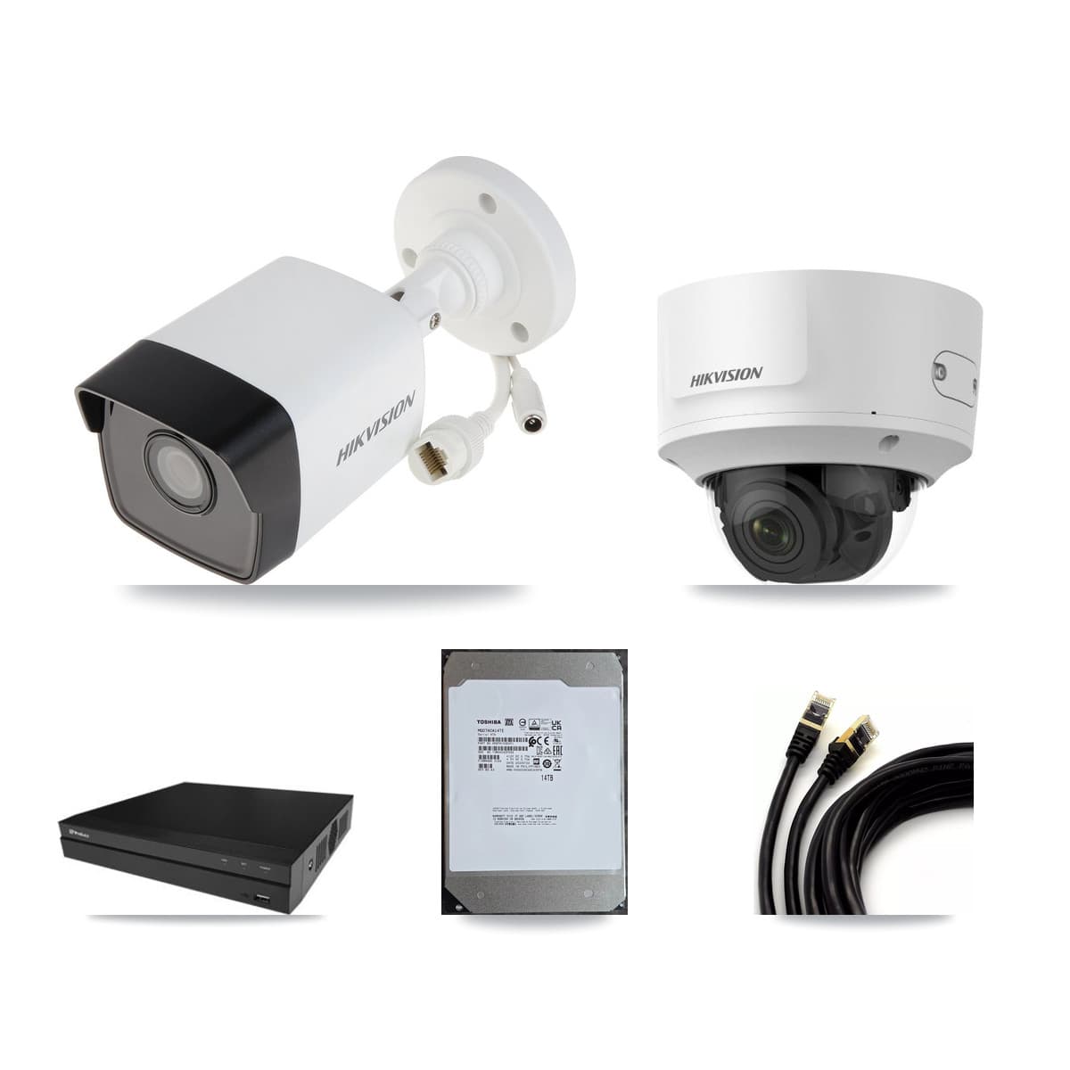 Hikvision & Prolux 16-Channel 2MP – 5MP CCTV Kit — 13 5MP Bullet + 1 2MP Dome Cameras + 14TB Recording