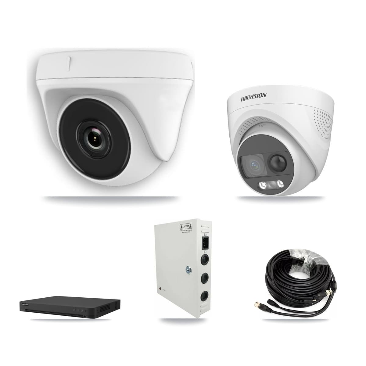 Hikvision 32-Channel 2MP – 5MP CCTV Kit — 1 DS-2CE72KF3T 5MP Turret + 10 White HDT-2MP-N20W 2MP Dome Cameras + 8TB Recording