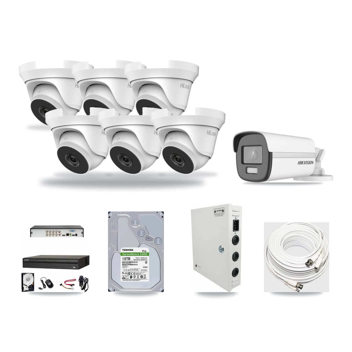 8-Channel 4MP – 4K CCTV Kit — 1 Hikvision 4K Bullet + 6 HiLook 4MP Turret Cameras + 10TB Recording - Image 1