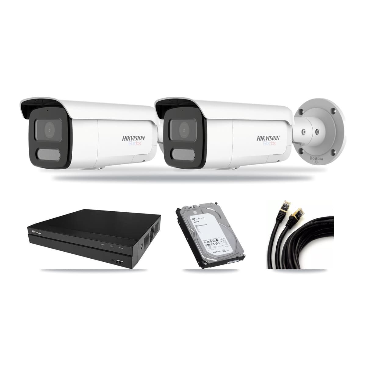 Prolux 8-channel CCTV kit: 2 cameras (2× 4K Bullet), 6TB hard drive