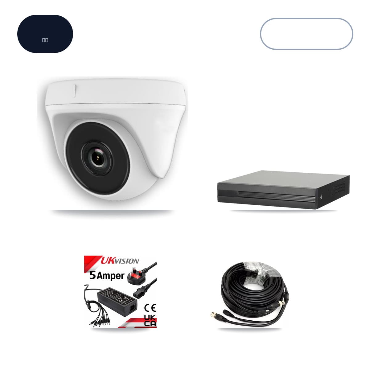 8-Channel 2MP CCTV Kit — 6 White Dome Cameras + 6TB Recording (XVR-3108HS Recorder)