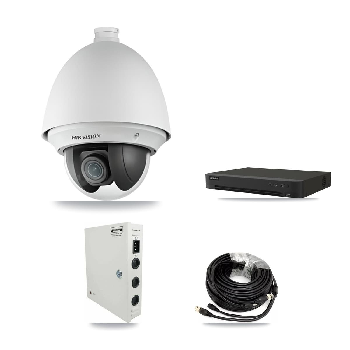 Hikvision 8-Channel 2MP CCTV Kit — 4 DS-2AE4225T-A PTZ Cameras + 3TB Recording (IDS-7208HUHI-M1/XT Recorder)