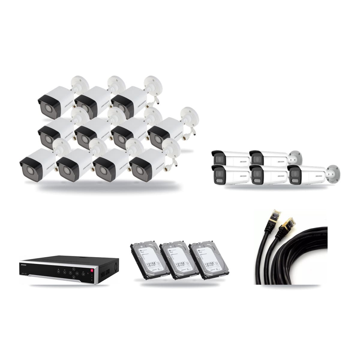 Hikvision 32-Channel 4MP – 5MP CCTV Kit — 11 5MP + 5 4MP Bullet Cameras + 3× 6TB Recording - Image 1
