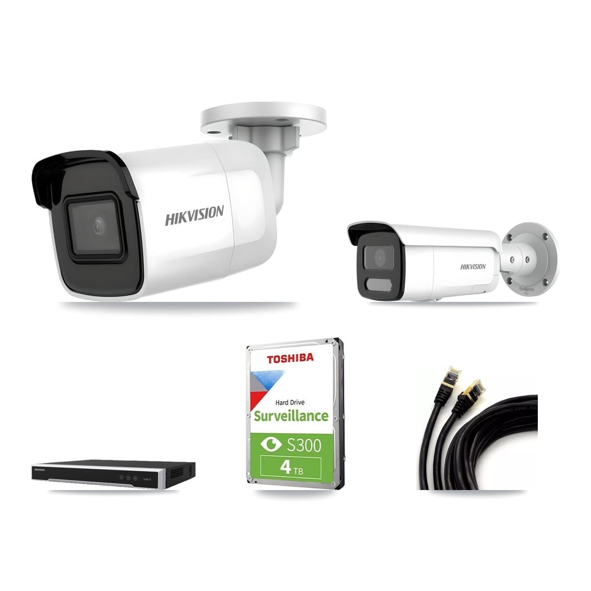 Hikvision 16-Channel 4MP – 4K CCTV Kit — 1 4K + 1 4MP Bullet Cameras + 4TB Recording (DS-7616NI-M2 Recorder) - Image 1