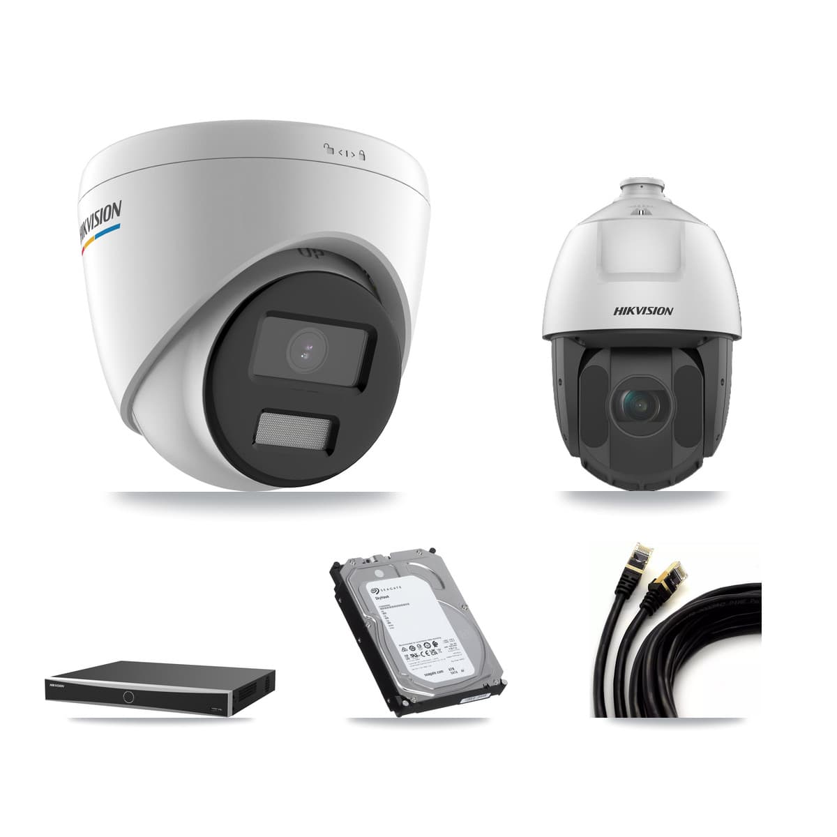 Hikvision 16-Channel 2MP CCTV Kit — 10 Turret + 1 PTZ Cameras + 6TB Recording (DS-7616NXI Recorder) - Image 1