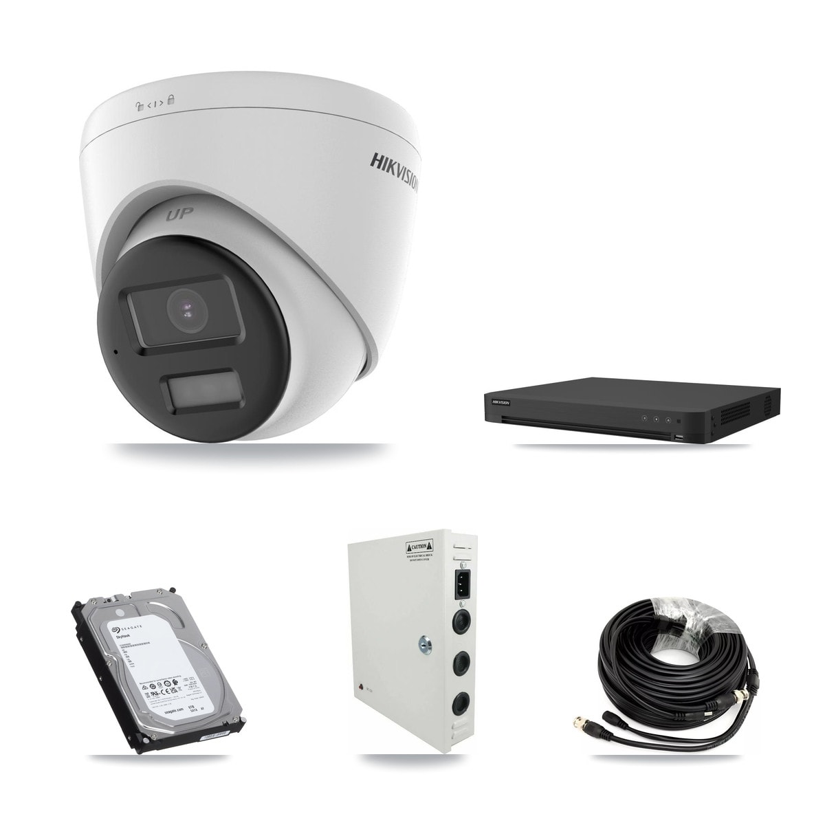 Hikvision 16-Channel 5MP CCTV Kit — 14 DS-2CE78K0T-LPTS Turret Cameras + 6TB Recording (IDS-7216HUHI-M2/XT Recorder) - Image 1