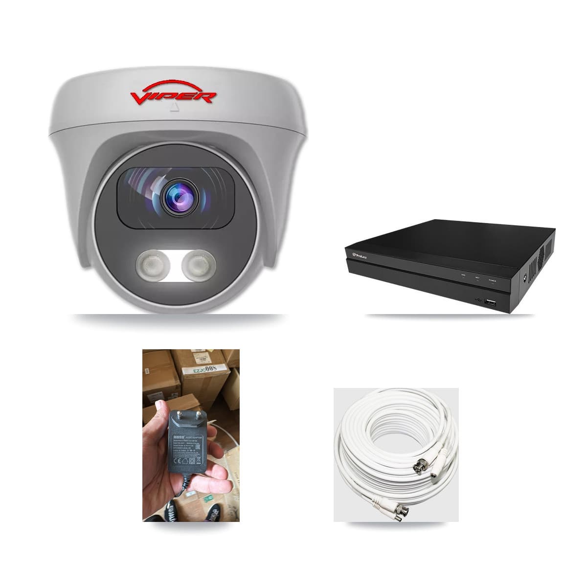 Viper & Prolux 8-Channel 5MP CCTV Kit — 1 White Camera + 3TB Recording (PXD-5208AN Recorder) - Image 1
