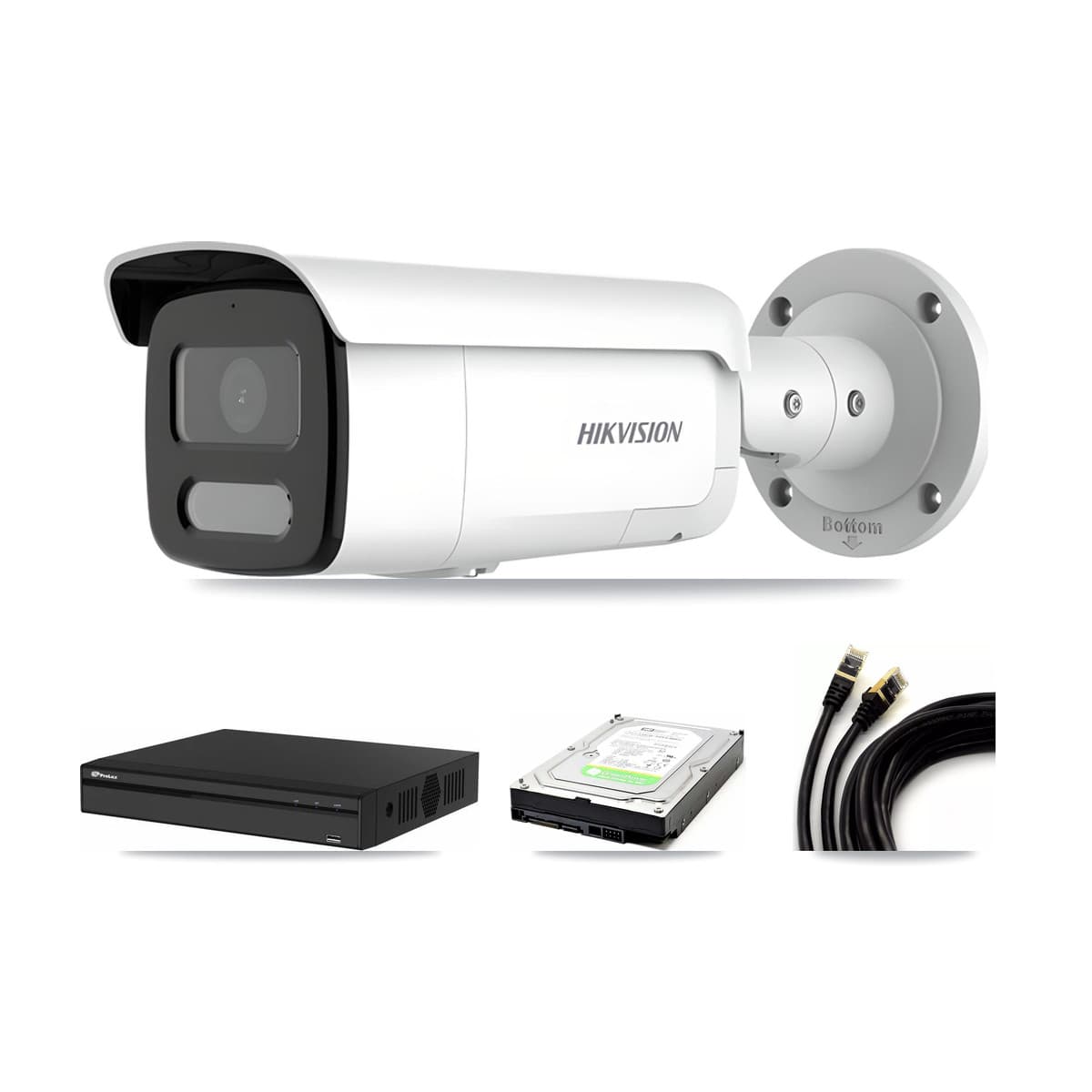 Hikvision & Prolux 4-Channel 4MP CCTV Kit — 1 Bullet Camera + 1TB Recording