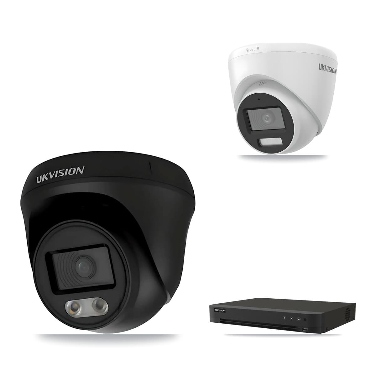 Hikvision iDS-7208HUHI-M1/XT 8-Channel DVR CCTV Kit — 2× UKVISION 4K Cameras