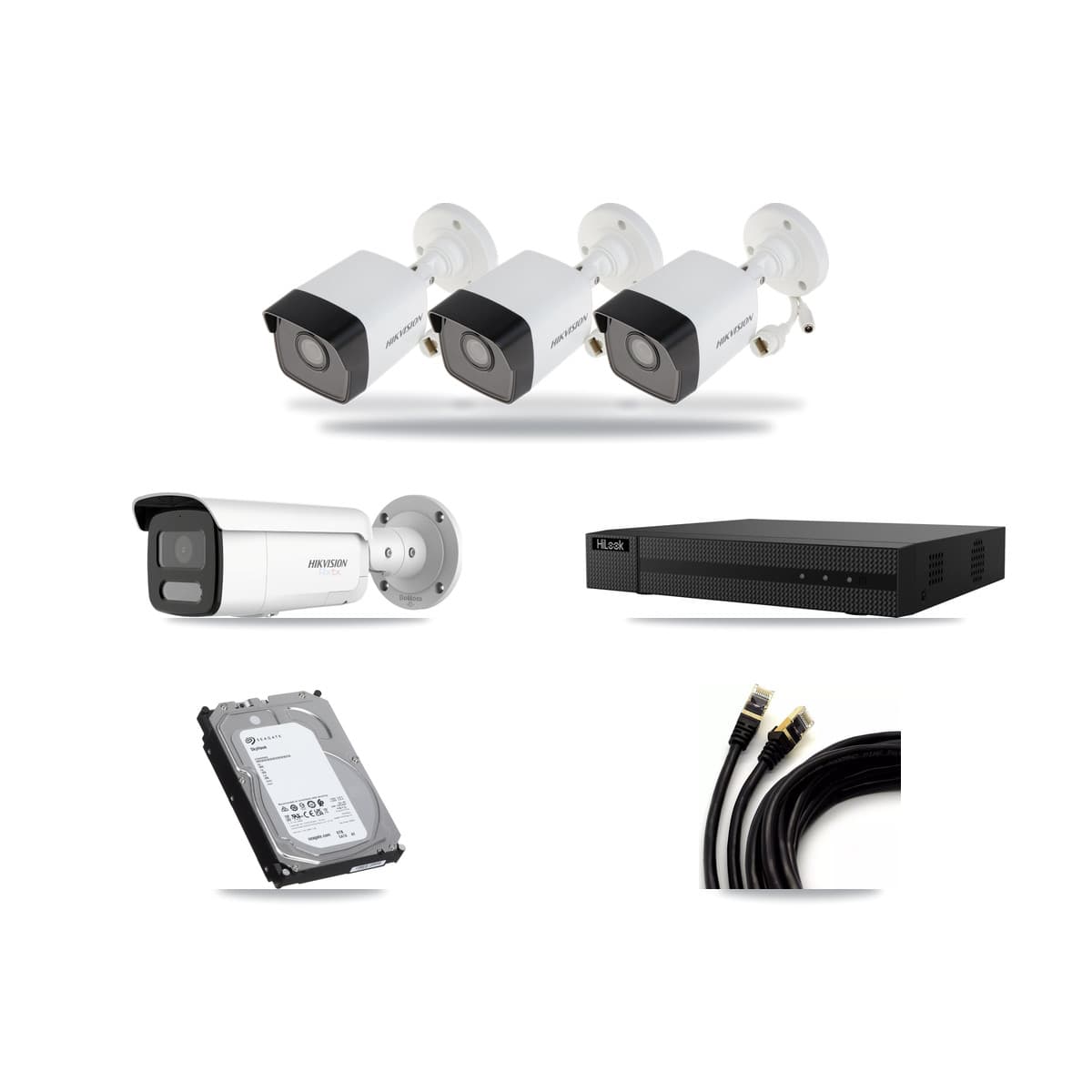 Hikvision & HiLook 8-Channel 5MP – 4K CCTV Kit — 3 5MP + 1 4K Bullet Cameras + 6TB Recording - Image 1