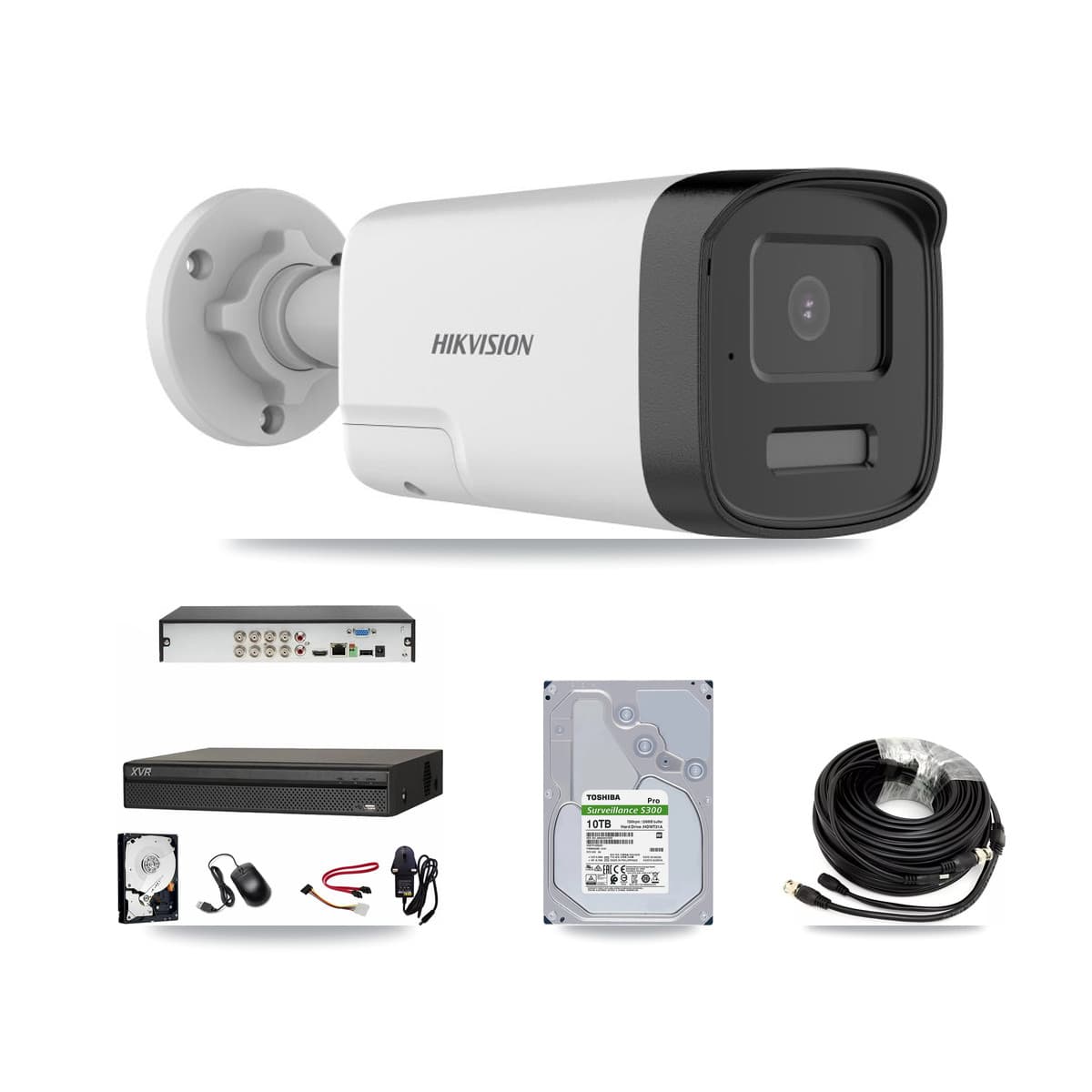 Hikvision & Dahua 8-Channel 5MP CCTV Kit — 8 DS-2CE17K0T Bullet Cameras + 10TB Recording