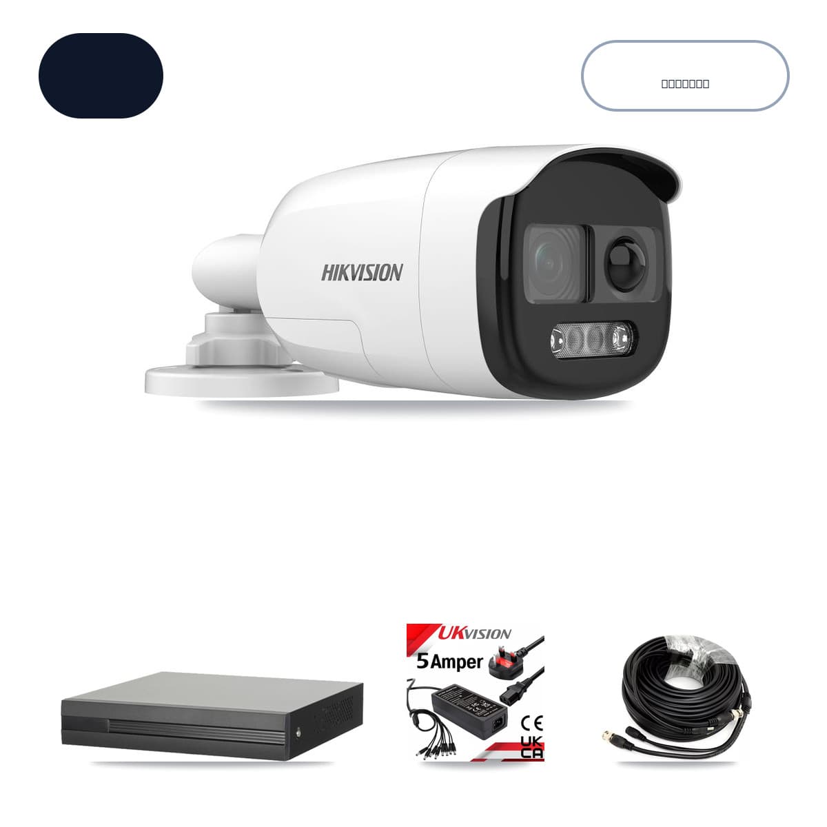 Hikvision 8-Channel 5MP CCTV Kit — 6 DS-2CE12KF3T Bullet Cameras + 8TB Recording (XVR-3108HS Recorder)