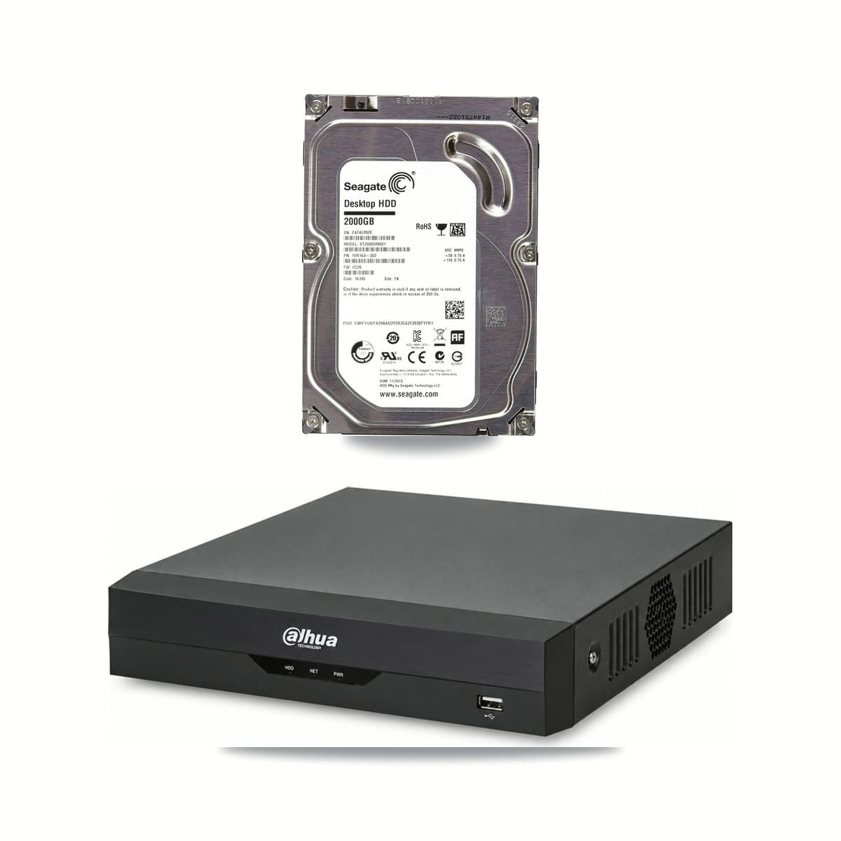 Dahua 4-channel DVR recorder with 2TB hard drive